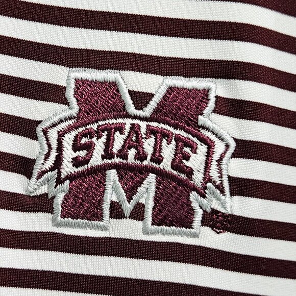 Peter Millar Summer Comfort Polo XL – Mississippi State | Maroon & White Striped - Picture 2 of 4